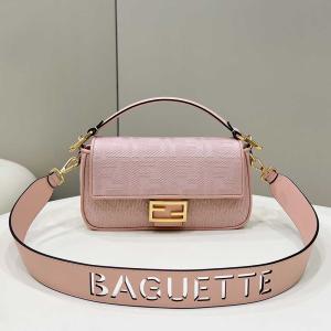 Fendi Medium Baguette Bag Pink - Image 5