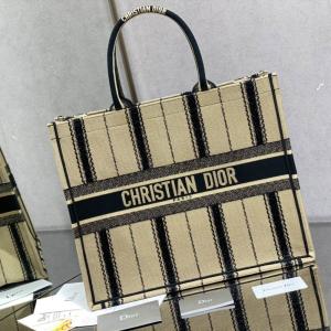 Dior Book Tote Beige Vertical Stripe Embroidery 36.5cm - Image 6