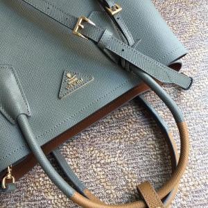 Prada Medium Saffiano Bicolor Leather Double Bag - Image 5